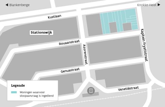Situeringskaart aanvraag sloopvergunning Stationswijk
